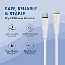 Portronics POR 2717 Silklink USB-C to USB-C Cable – 60W, 1M, Soft Silicon, White