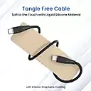 Portronics POR 2716 Silklink USB-C to USB-C Cable – 60W, 1M, Soft Silicon, Black