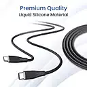 Portronics POR 2716 Silklink USB-C to USB-C Cable – 60W, 1M, Soft Silicon, Black