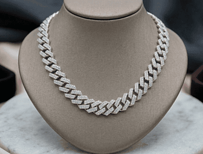 925 Silver Iced-Out Cuban Link Chain