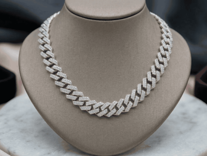 925 Silver Iced-Out Cuban Link Chain