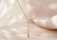 925 Silver Rose Gold Teardrop Y-Necklace
