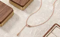 925 Silver Rose Gold Teardrop Y-Necklace