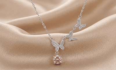 925 Silver Papillon Rose Butterfly Necklace