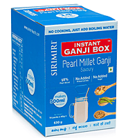 SIRIMIRI GANJI BOX Instant Pearl Millet Ganji packaging and prepared porridge bowl