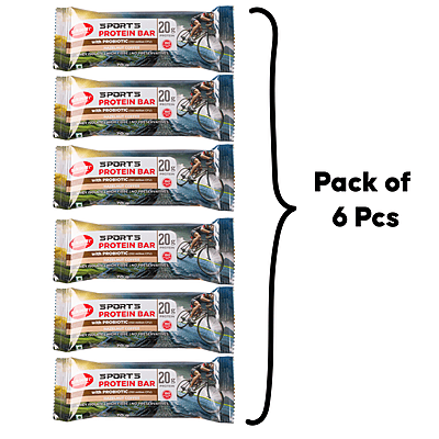 Sports Protein Bar – Hazelnut Coffee (20g Protein | 70g Bar | Pack of 6)