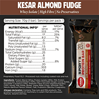 Sports Protein Bar - Kesar Almond Fudge 20g Protein - Nutrition Details