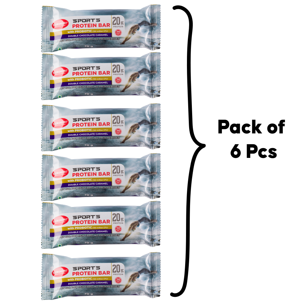 Sports Protein Bar - Kesar Almond Fudge (20g Protein | 70g Bar | Pack of 6 Pcs)