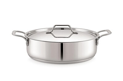 Sonu Stainless Steel Quantum Series Skillet | Fry pan with Lid Mirror Finish