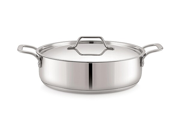 Sonu Stainless Steel Quantum Series Skillet | Fry pan with Lid Mirror Finish