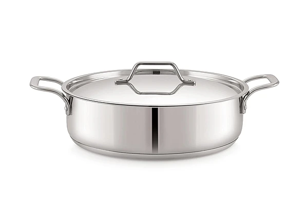 Sonu Stainless Steel Quantum Series Skillet | Fry pan with Lid Mirror Finish