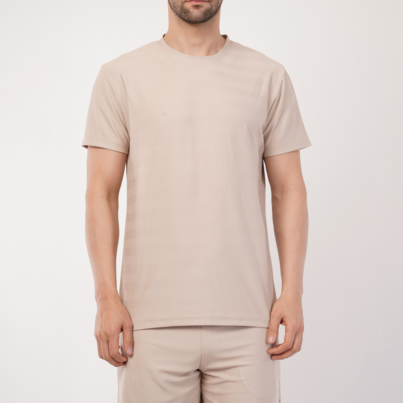Men's Sports T-Shirt & Shorts Set | SAP Herringbone 170 GSM | Beige | Shop Now