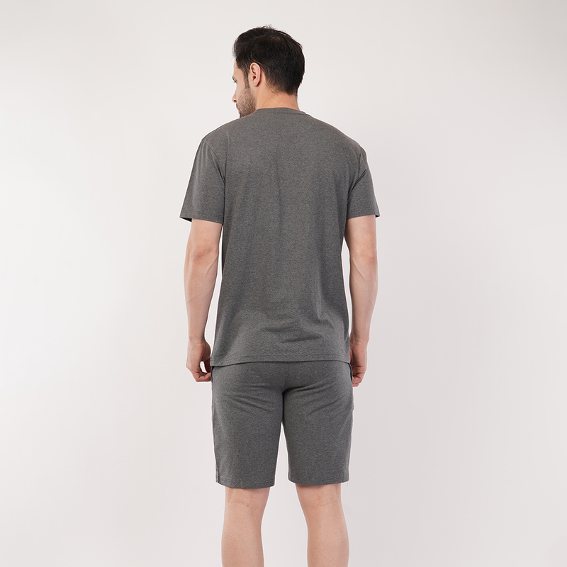 Men's Sports & T-Shirt Set - Lycra, 180 GSM, Dark Grey (S, M, L) | Lightweight & Breathable Activewear