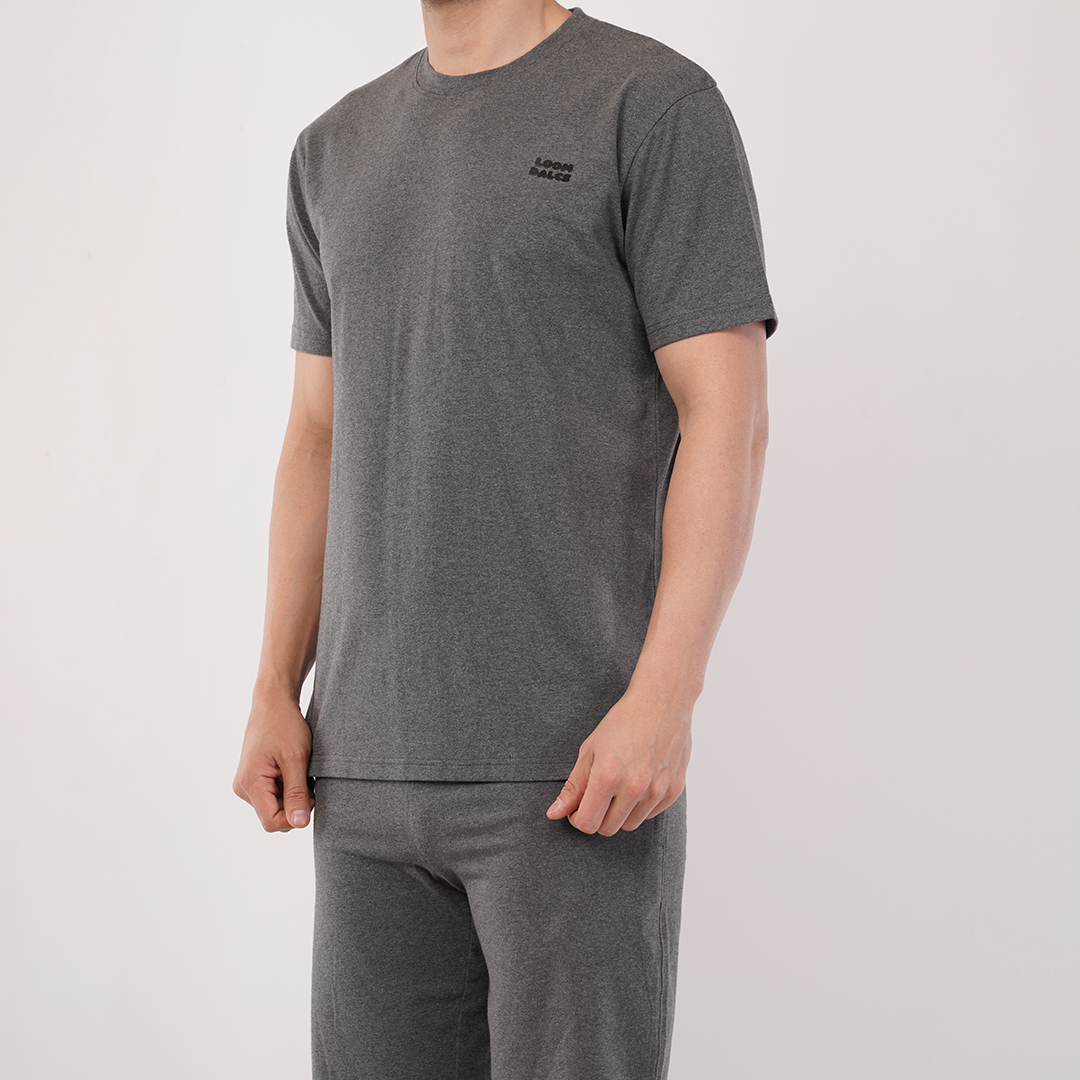 Men's Sports & T-Shirt Set - Lycra, 180 GSM, Dark Grey (S, M, L) | Lightweight & Breathable Activewear