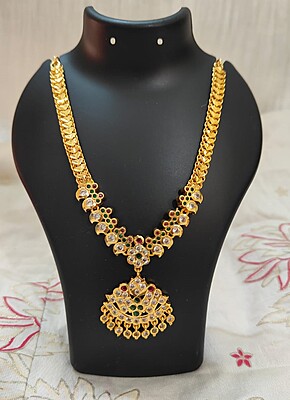 AD stone small size choker with impon dollar for traditional wear AD stone small size choker with impon dollar for traditional wear