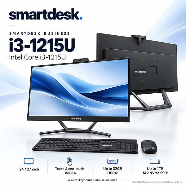 SmartDesk Business Core i3-1215U All-in-One PC – 12th Gen