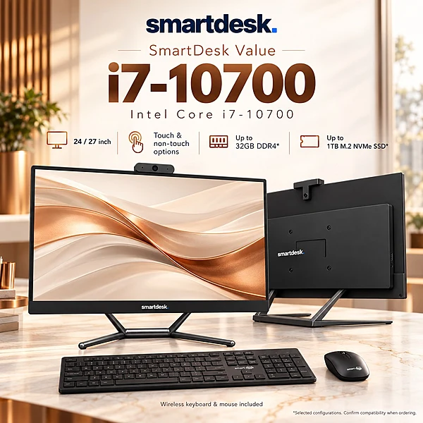 SmartDesk Value Core i7-10700 All-in-One PC – 10th Gen
