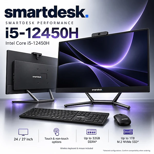 SmartDesk Performance Core i5-12450H All-in-One PC – 12th Gen