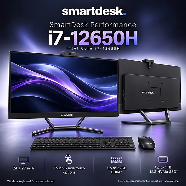 SmartDesk Performance Core i7-12650H All-in-One PC – 12th Gen