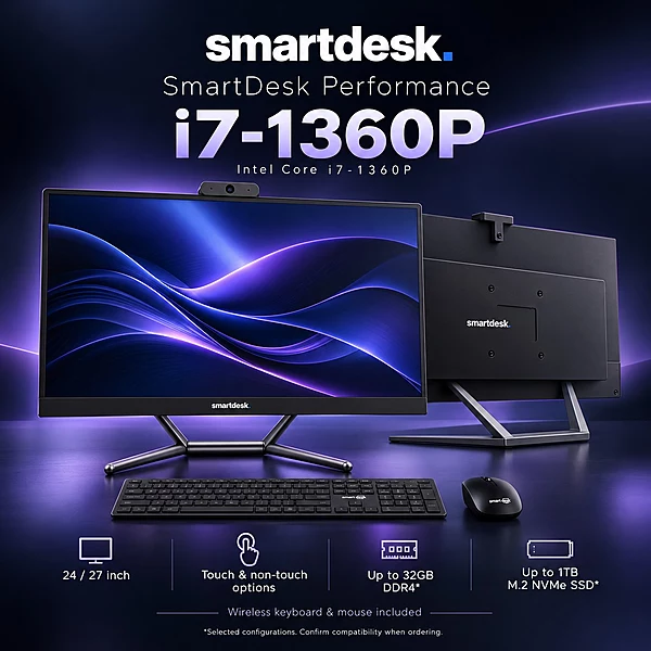 SmartDesk Performance Core i7-1360P All-in-One PC – 13th Gen