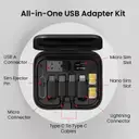 Portronics SnapCase 60W Multi Cable Kit – USB to Micro/Type-C/Lightning with Stand & Mirror