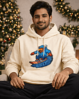 Unisex Off White Snowboard Graphic Printed All-Weather Hoodie