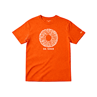 Men’s Orange Sol Seeker Graphic T-Shirt – Premium Cotton Round Neck Printed Casual Tee