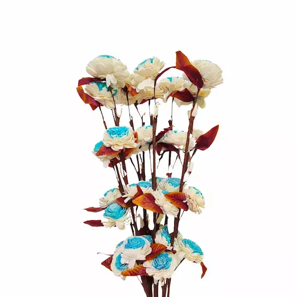 Sola dual belli flower stick 70cm with 4 pcs dual-color 6cm flowers for décor and floral arrangement