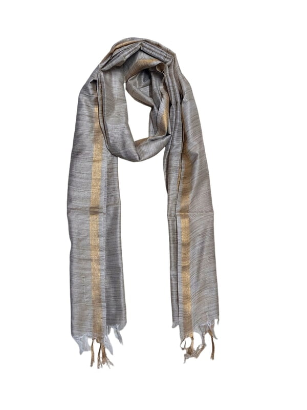 Light Beige Cotton Silk Solid Dupatta