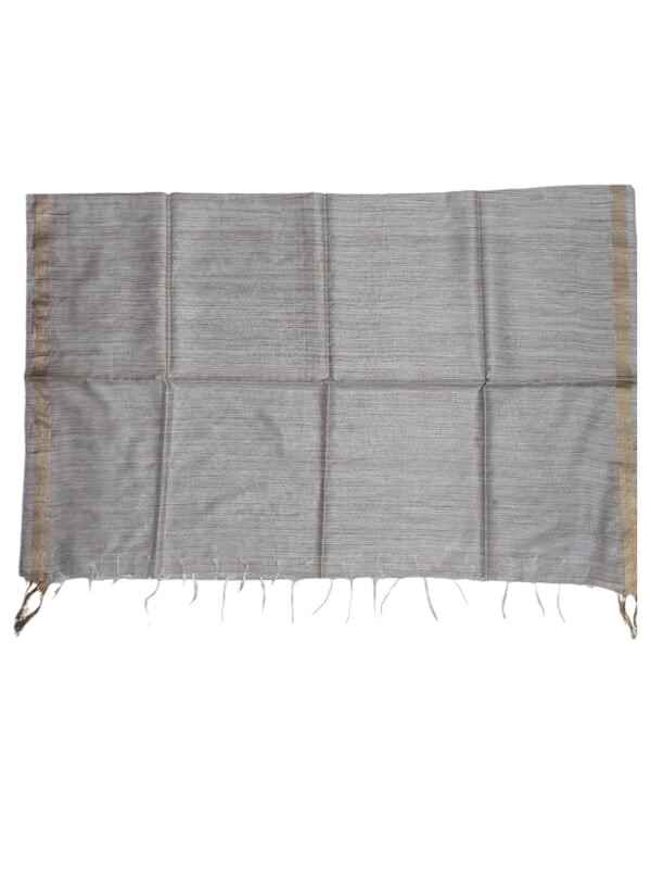 Light Beige Cotton Silk Solid Dupatta