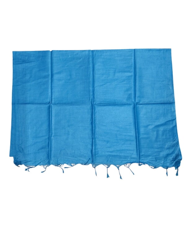 Turquoise Cotton Silk Solid Dupatta