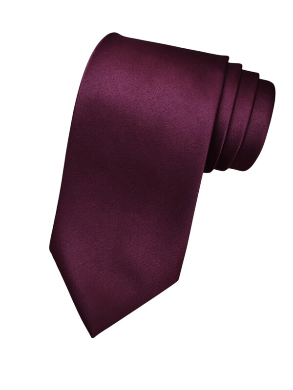 Burgundy Solid Microfiber Silk Necktie