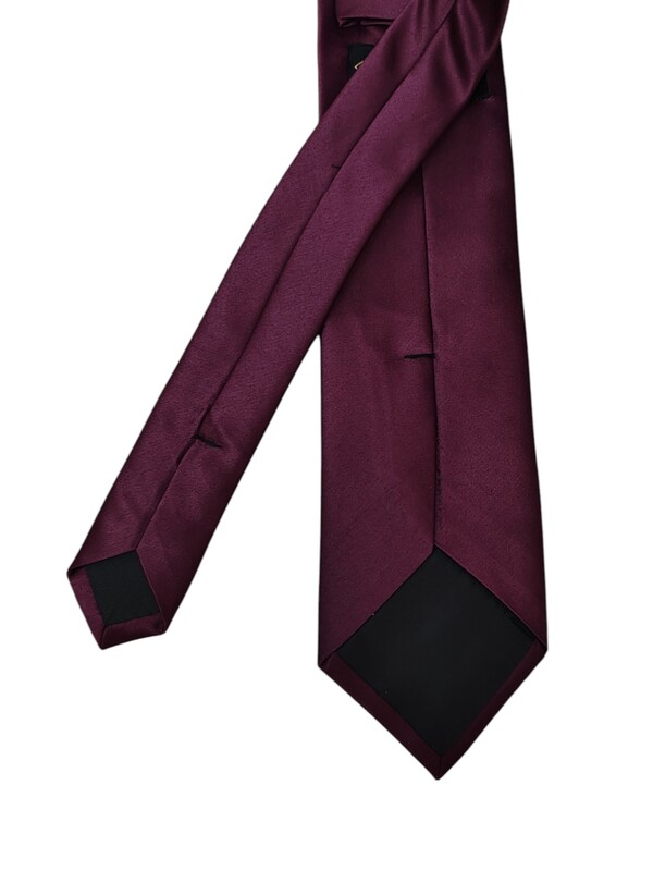 Burgundy Solid Microfiber Silk Necktie