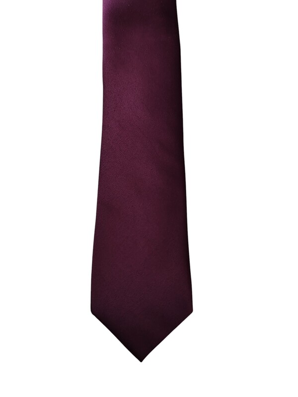 Burgundy Solid Microfiber Silk Necktie