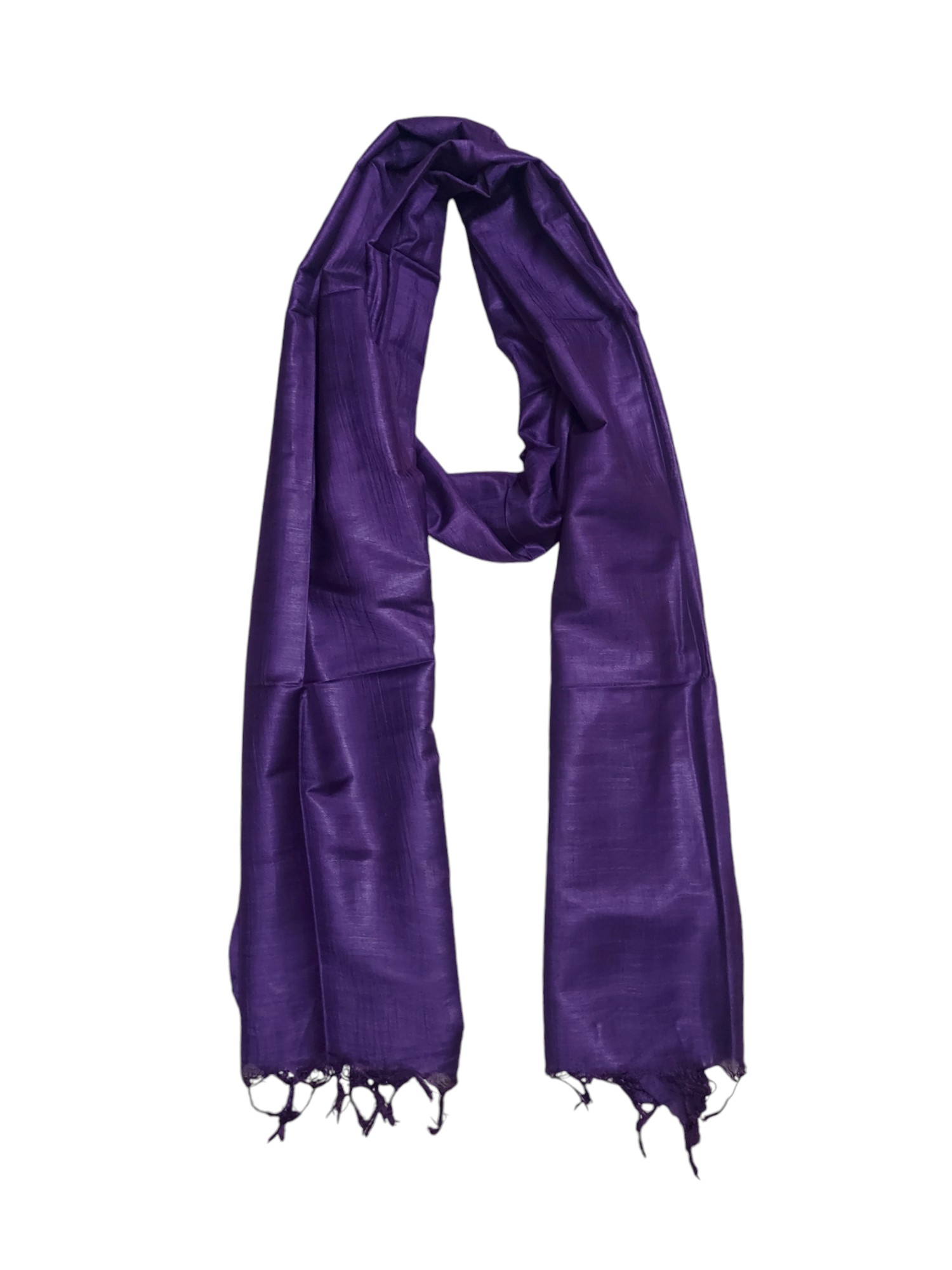 Dark Purple Cotton Silk Solid Dupatta