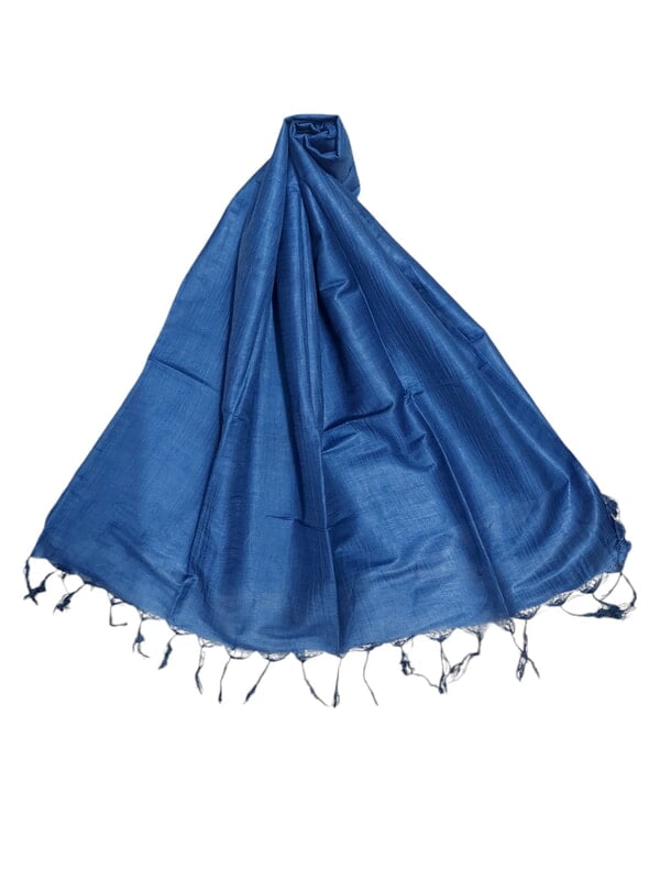 Indigo Cotton Silk Solid Dupatta