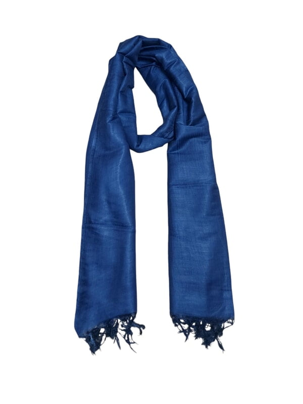 Indigo Cotton Silk Solid Dupatta