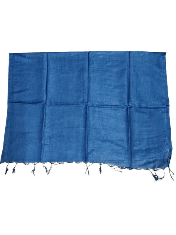 Indigo Cotton Silk Solid Dupatta