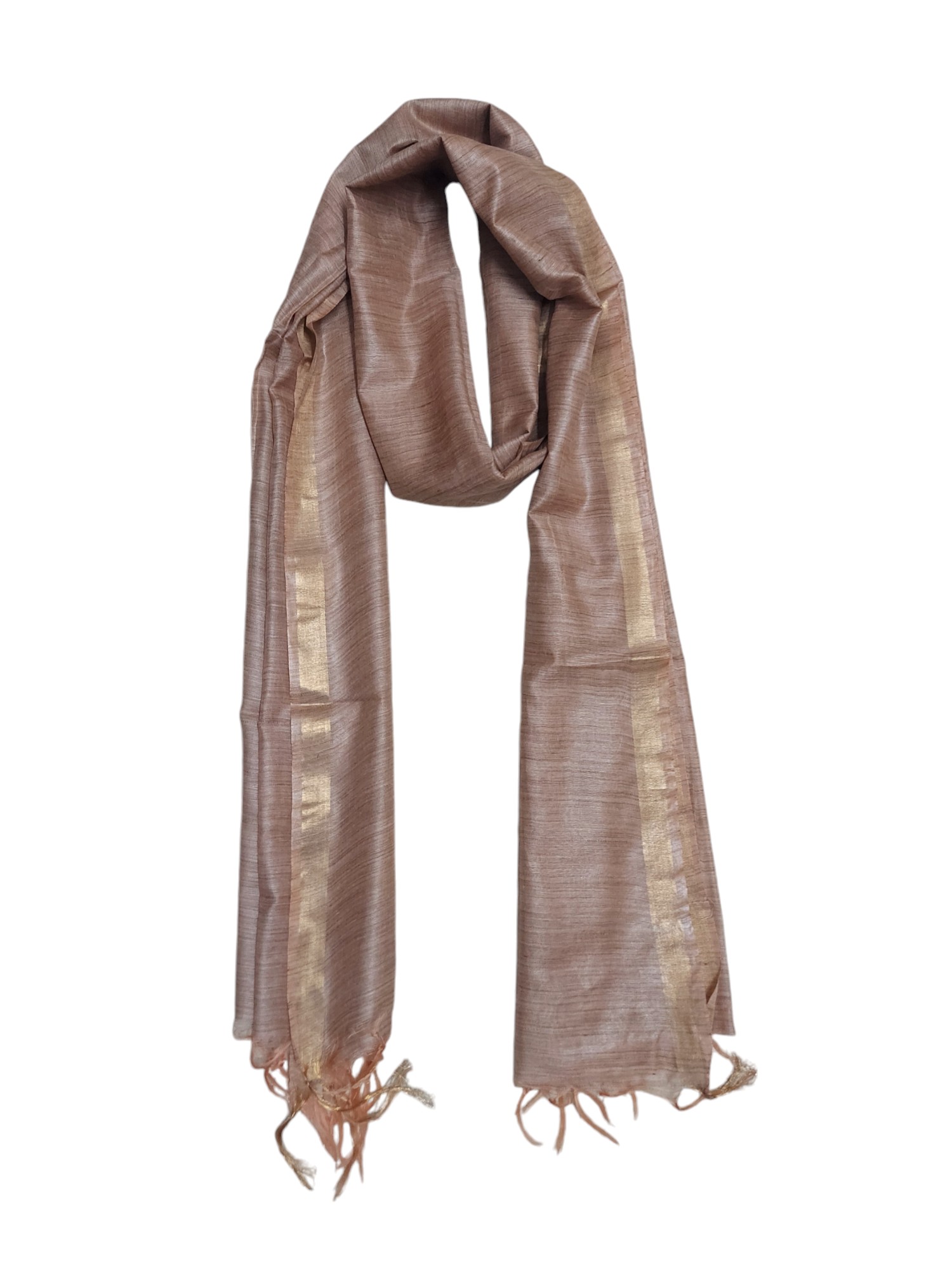 Khaki Cotton Silk Solid Dupatta