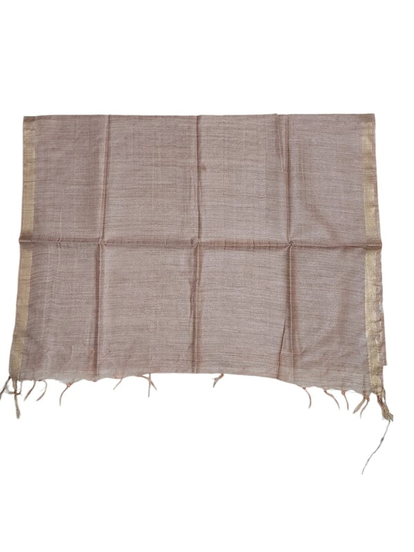 Khaki Cotton Silk Solid Dupatta