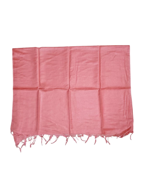 Peach Cotton Silk Solid Dupatta