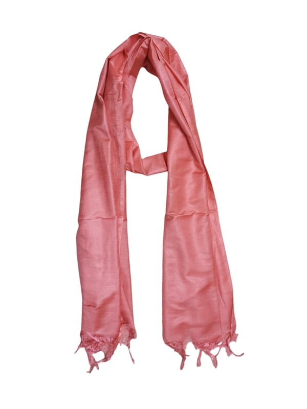 Peach Cotton Silk Solid Dupatta