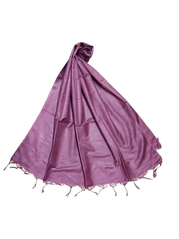 Light Plum Cotton Silk Solid Dupatta