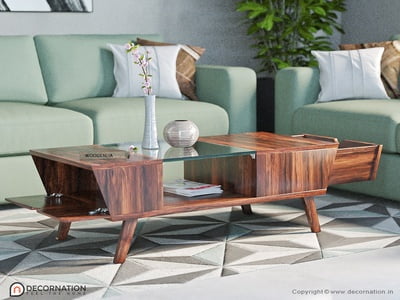 Sheesham Wood Center Coffee Table with Drawer for Home Tea Table Furniture for Home (Teak Finish) Sheesham Wood Center Coffee Table with Drawer for Home Tea Table Furniture for Home (Teak Finish)