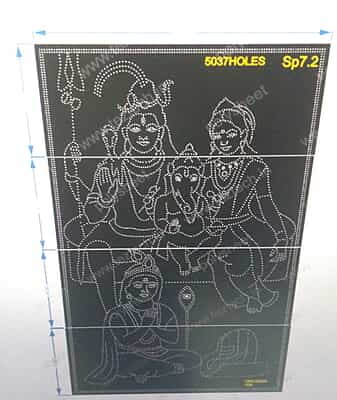 SP7.2 SHIV PARVATI WITH GANESHJI ADN KARTIKJI 16X10 FEET 5037 HOLES