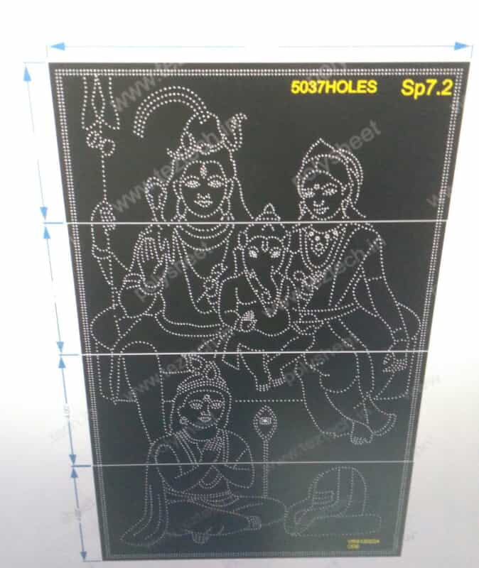 SP7.2 SHIV PARVATI WITH GANESHJI ADN KARTIKJI 16X10 FEET 5037 HOLES