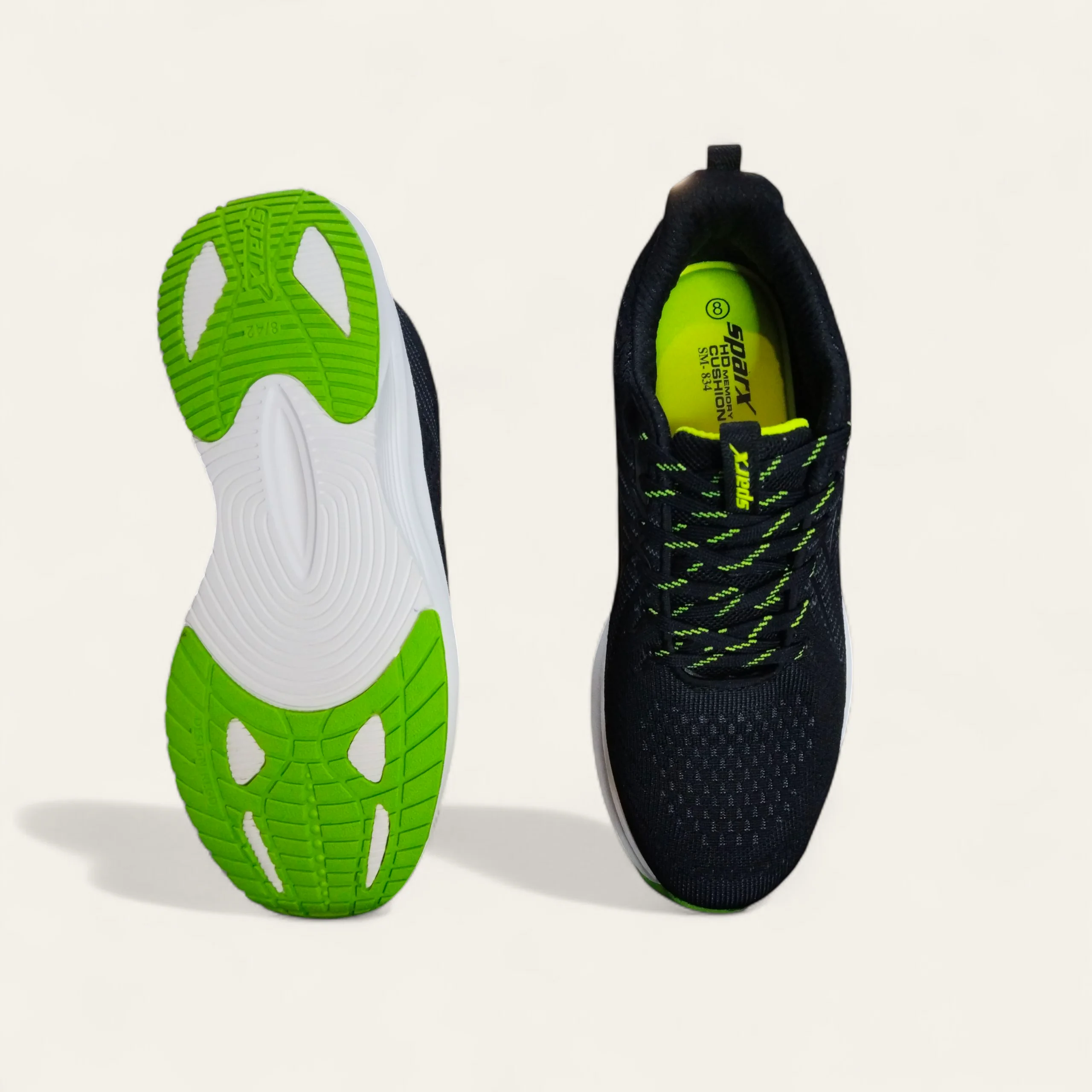 Sparx SM834 Black/N.Green - Men's Running Shoes