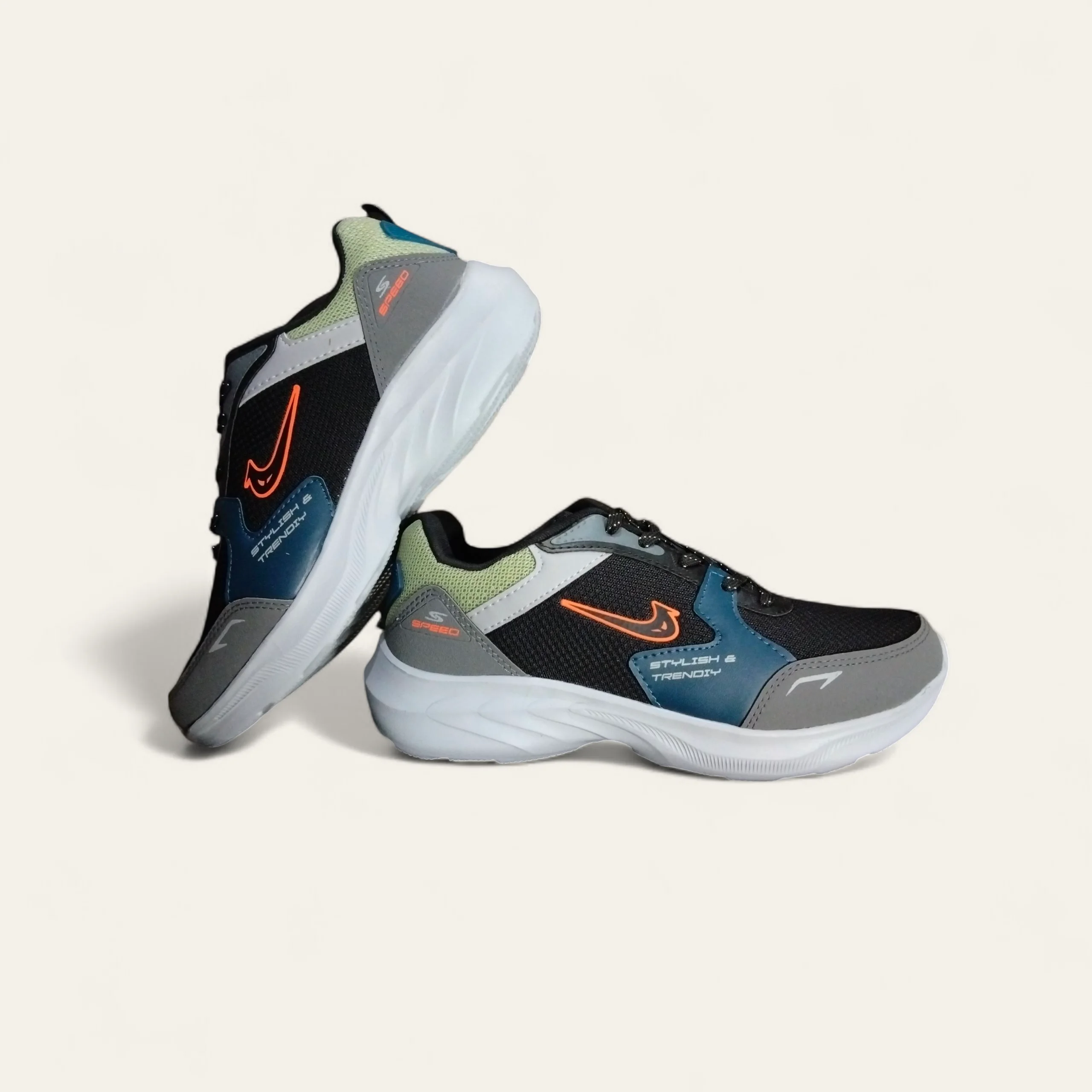 Speed Trendy Black/Grey - Men's Sports Shoes