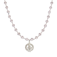 Sphatika Mala with Ayyappan (Iyyappan) Pendant – Pure Quartz Crystal Mala