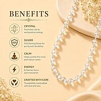 Pure Silver Sphatik mala Crystal Jaap Mala for Pooja| Certified